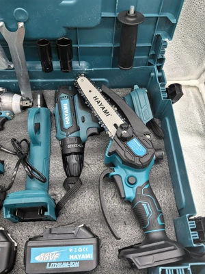 Set scule Hayami, 5 piese, Brushless, 88V, cu acumulatori   849 lei