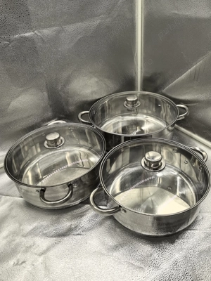 Set 3 cratite inox Royalty Line RL-SP6, cu capace, 5L, 7.3L, 9.1L   299 lei