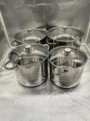 Set 4 oale inox Royalty Line RL-SP8, cu capace, 7L, 9L, 11L, 13.5L   429 lei