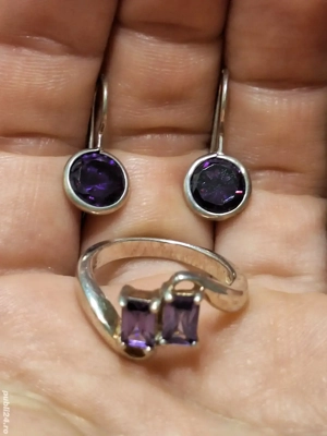 Superb Set din Argint-cu zirconiu mov-fatetat