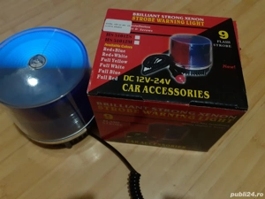 Girofar albastru tip flash, 12-24v - imagine 3