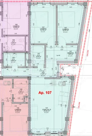 Apartament Ultracentral cu 3 camere, 71,98 mp, Bloc Nou