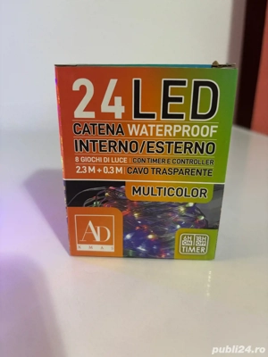 Sir luminos 24 LED multicolor waterpoof cu timer (interior exterior)
