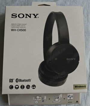 Vând căști Sony WH-CH500 Bluetooth, noi, in cutie. Nefolosite.