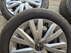Set 4 roți r16 jante de tabla originale vw cu anvelope iarnă 205 55r16 stare foarte bună p - imagine 3