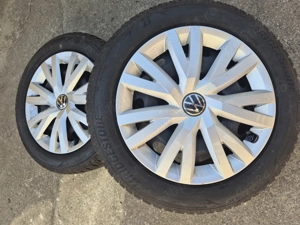 Set 4 roți r16 jante de tabla originale vw cu anvelope iarnă 205 55r16 stare foarte bună p