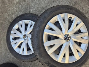 Set 4 roți r16 jante de tabla originale vw cu anvelope iarnă 205 55r16 stare foarte bună p - imagine 5