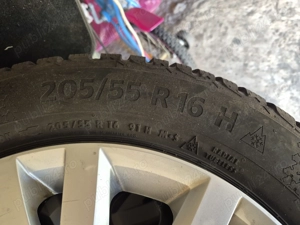 Set 4 roți r16 jante de tabla originale vw cu anvelope iarnă 205 55r16 stare foarte bună p - imagine 9