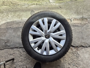 Set 4 roți r16 jante de tabla originale vw cu anvelope iarnă 205 55r16 stare foarte bună p - imagine 6