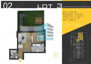 Apartament Modern 2 Camere, 52 mp Grădină, Pallady – Teclu