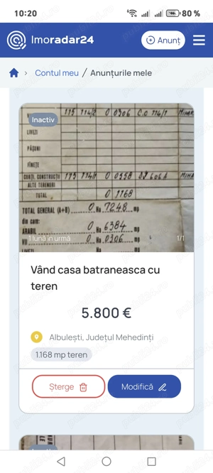 Vând casa batraneasca cu teren 