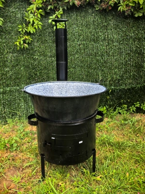 Set gatit outdoor cu ceaun 40L si suport 45cm