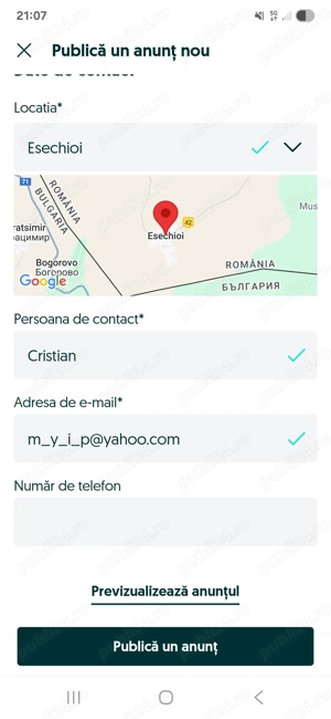 Vand teren intravilan Esechioi , jud Constanta , 5500 euro negociabil