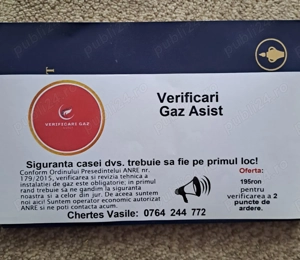 VERIFICARI  DE GAZ la domiciliul clientului