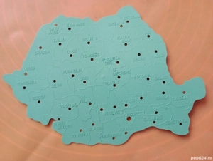 Șablon școlar cu harta României din anii 80