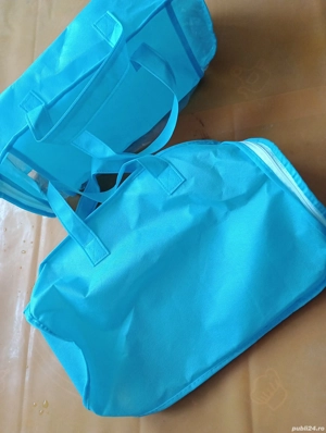 2 Genți noi, din plastic cu fermoar de pus bile de ping pong 
