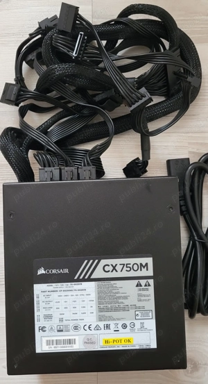 Sursa Corsair CX750M, 80 PLUS  Bronze, 750W, Semi Modulara