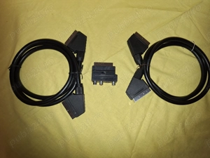Set  cabluri euroscart si mufa adaptor euroscart RCA si Svideo