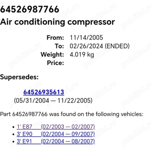 Compresor AC BMW motor m47 e90 e91 e87 până în 2007 - imagine 4