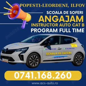 Angajam instructor auto cat B