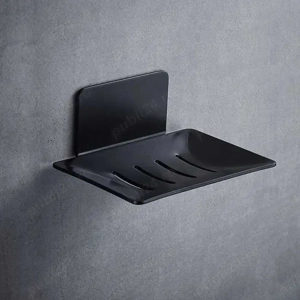 Sapuniera de inox argintiu sau negru masiv cu scurgere sistem fixare lipire sau șurub - imagine 2