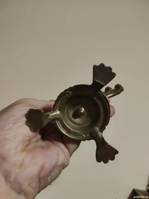 menora bronz cu Steua lui David - imagine 3