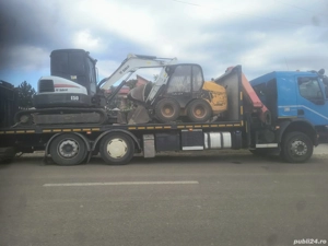 transport auto utilaje cu macara  - imagine 3