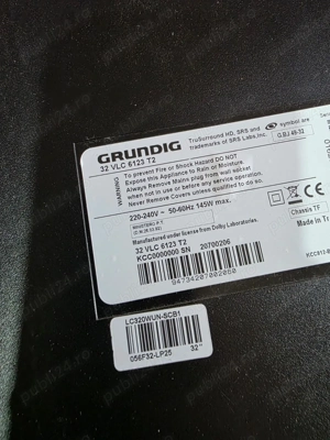 set 2 difuzoare xgs107r-3 10w 8ohm de pe tv Grundig 32vlc6123t2 - imagine 4