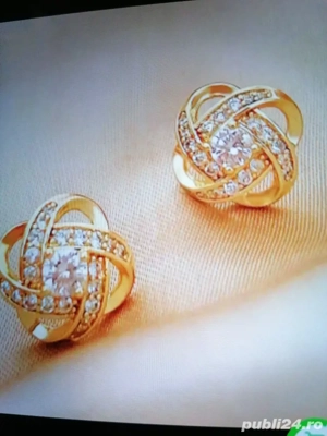 Inel. De cupru elegant placat cu aur de 18k - imagine 2