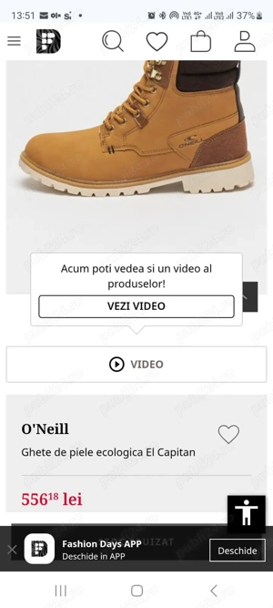 Vand Ghete de piele ecologica O'Neill, El Capitan, Maro camel, Nr 36, NOU, 249 Lei - imagine 4