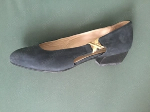 Pantofi Franco Fortini, made in Italy, piele naturala velurata bleumarin, marimea 37