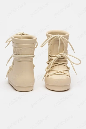 Vand Ghete de ploaie Moon Boot, logo in relief, Nr 37-38, Alb fildes, NOU, 249 Lei - imagine 4