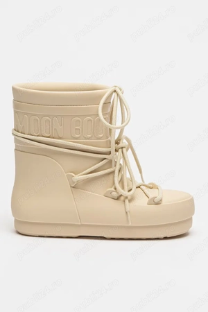 Vand Ghete de ploaie Moon Boot, logo in relief, Nr 37-38, Alb fildes, NOU, 249 Lei - imagine 2