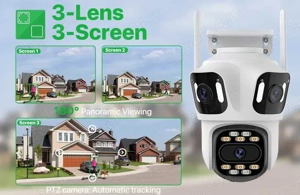 Camera Supraveghere 3 Camere 12MP WiFi Inteligenta Artificiala 4K 32GB