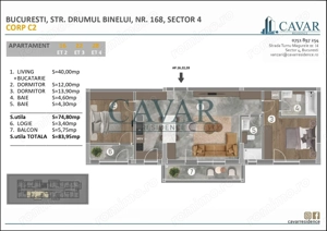 Apartament 3 Camere 84 mp Proiect Cavar Residence Binelui - imagine 15