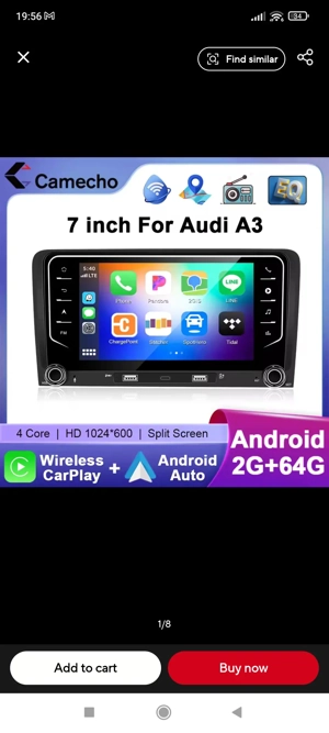 Navigație android pentru Audi A3 sau A4 Nou in cutie desfăcut pentru proba  - imagine 3