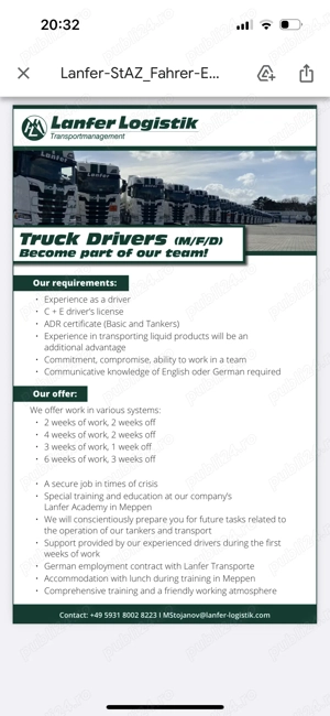 Angajare șoferi profesioniști firmă din Germania 