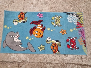 Covor Camera Copii Model Animalute Marime 80 x 150 cm, Albastru - imagine 4