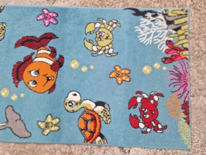 Covor Camera Copii Model Animalute Marime 80 x 150 cm, Albastru - imagine 2