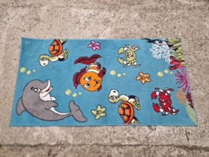 Covor Camera Copii Model Animalute Marime 80 x 150 cm, Albastru - imagine 3