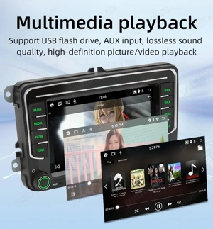 Navigatie Android 2GB RAM + 32GB VW GOLF 5 6 PASSAT B6 CC JETTA TOURAN Seat Leon Skoda Octavia Fabia