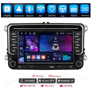 Navigatie Android 2GB RAM + 64GB VW GOLF 5 6 PASSAT B6 CC JETTA Touran Seat Leon Skoda etc - imagine 3