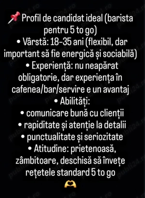 Angajam Barista Bucuresti
