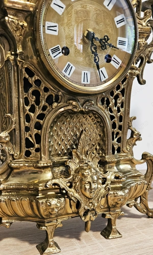 Ceas de semineu mecanic 3 piese Hermle 1978 - imagine 2