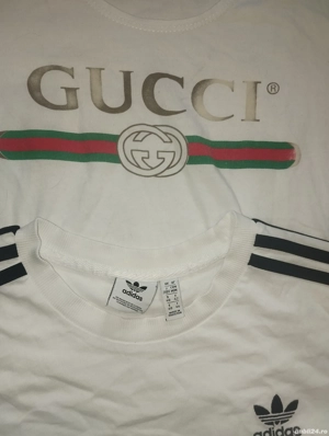 Tricouri din bumbac Gucci si Adidas - imagine 3