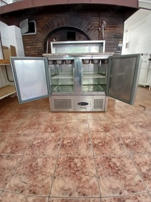 Masă frigorifică profesională Tefcold pentru pizza salate   blat granit
