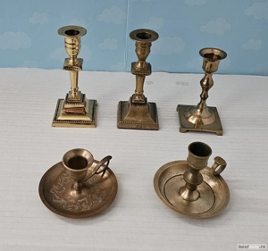 Set cinci sfeșnice din bronz