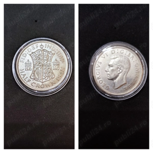 Monede argint Half Crown, MAREA BRITANIE, 1943, 1945 - imagine 2