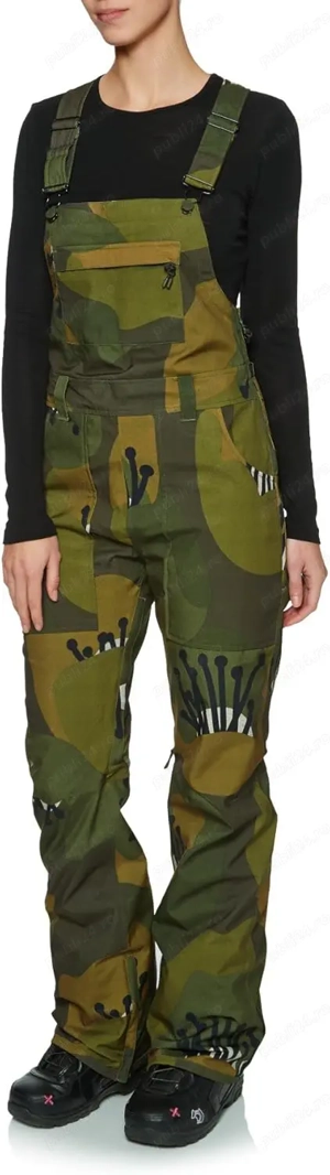  Pantalon snowboard DAMĂ Avalon Bib Forest Poppyfield nou cu etichetă