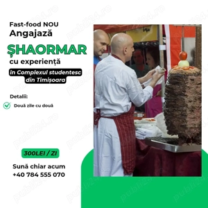  *Angajăm SHAORMAR cu experiență* 